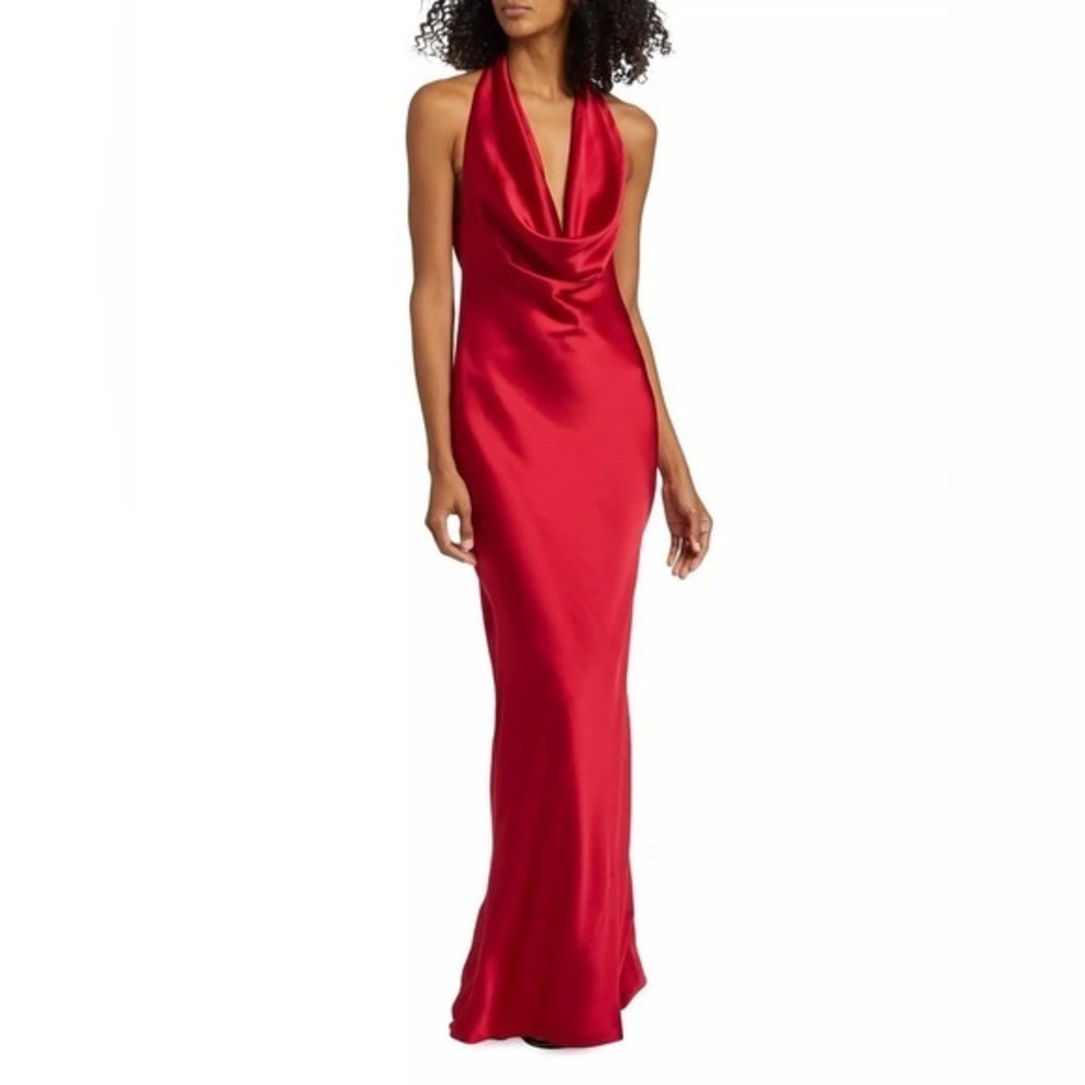 Norma Kamali Women’s Cowl-Neck Satin Gown Size Large
